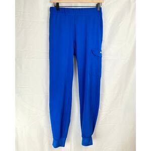 Moxie Scrubs Womens XS Royal Blue Mid Rise Cargo Jogger Scrub Pants Medical